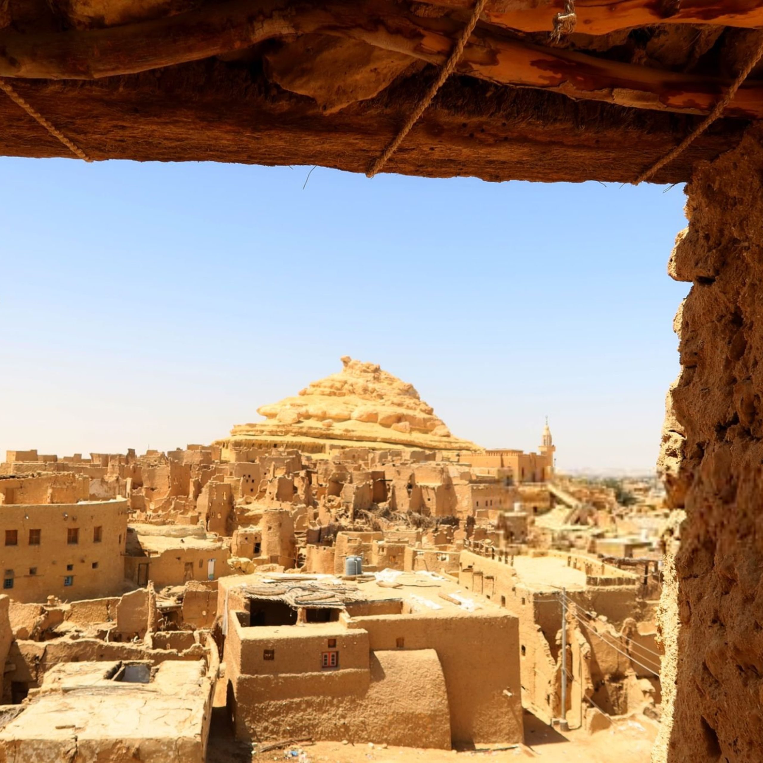 Old Shali fortress streets and houses and cityscape in Siwa